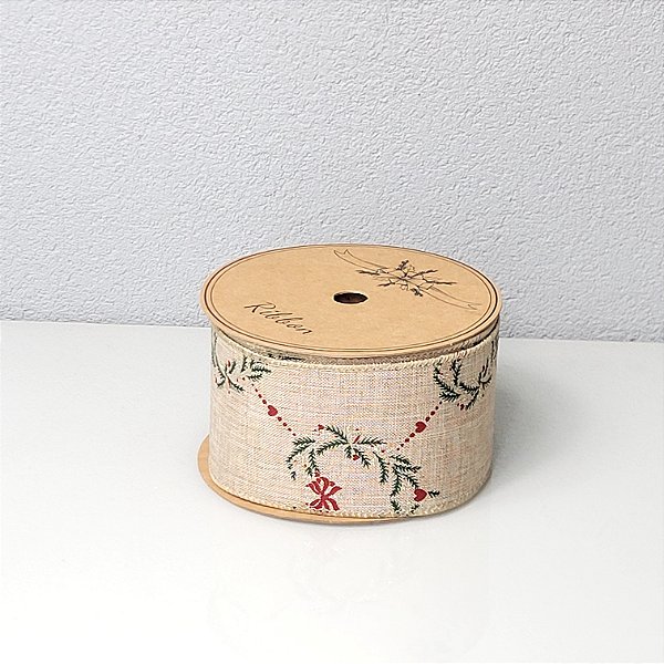 Fita Decorativa Guirlanda Floral 6.3cm x 9.14m