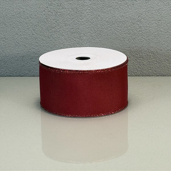 Fita Decorativa Vermelha Lisa 6.3cm x 9.14m