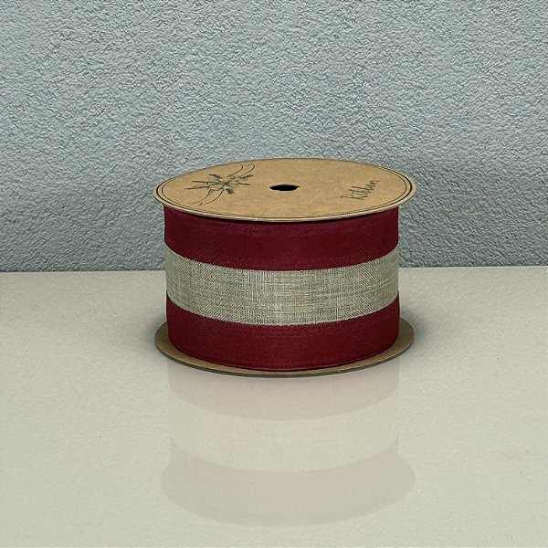 Fita Decorativa Vermelha Neutra 6.3cm x 9.14m