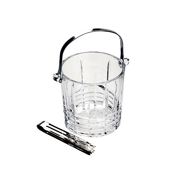 Balde Vidro para Gelo com Alça e Pegador Grego 15cm x 13cm x 14cm - Wolff