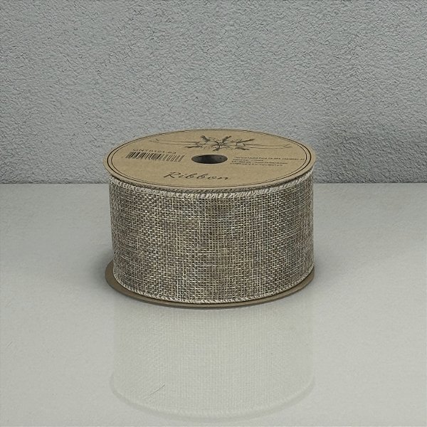 Fita Decorativa Aramada Dourada 6,3cm x 9,14m