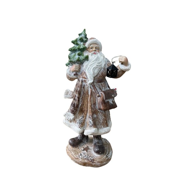 Enfeite Papai Noel em Pé de Resina 39cm