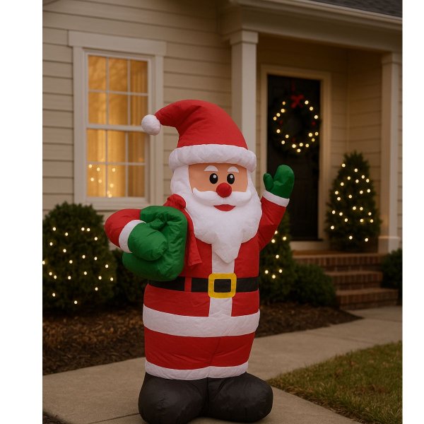 Papai Noel Inflavel com Caixa de Presente 244cm