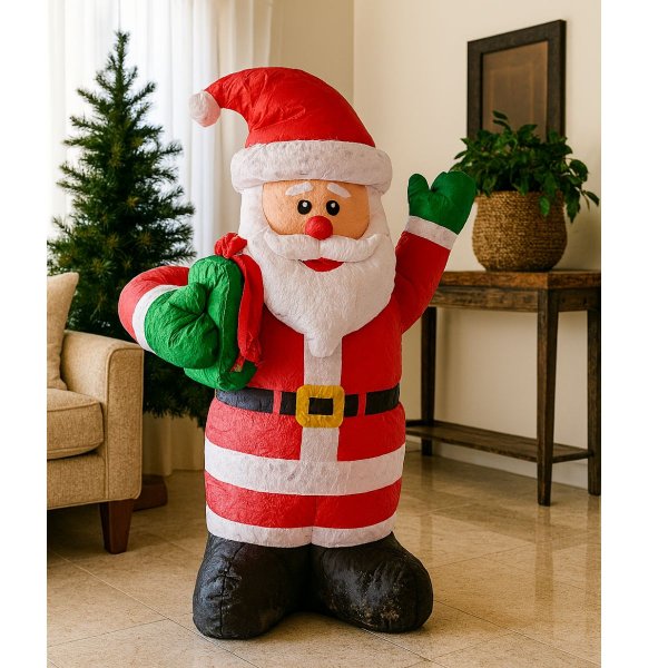 Papai Noel Inflavel com Caixa de Presente 366cm