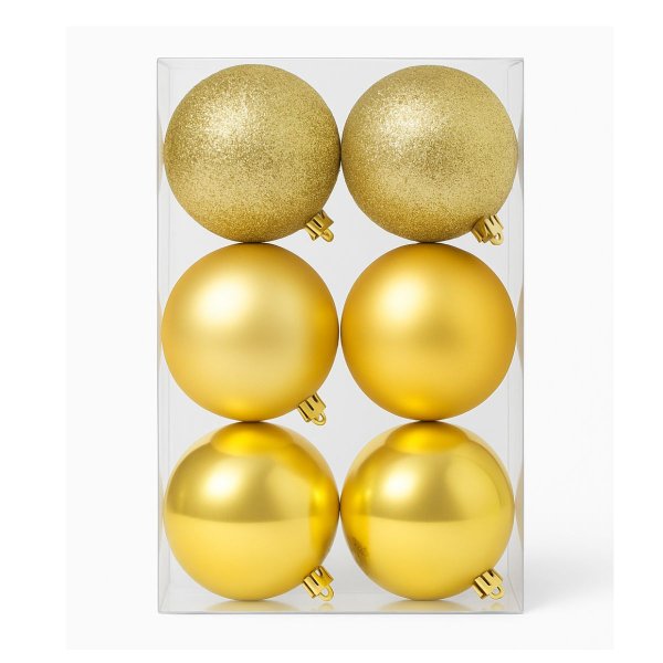 Conjunto 6 Bolas de Natal Mix Dourada 6cm