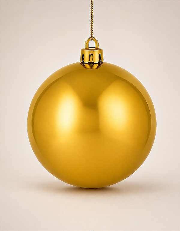 Bola de Natal Dourada 12cm Brilhante