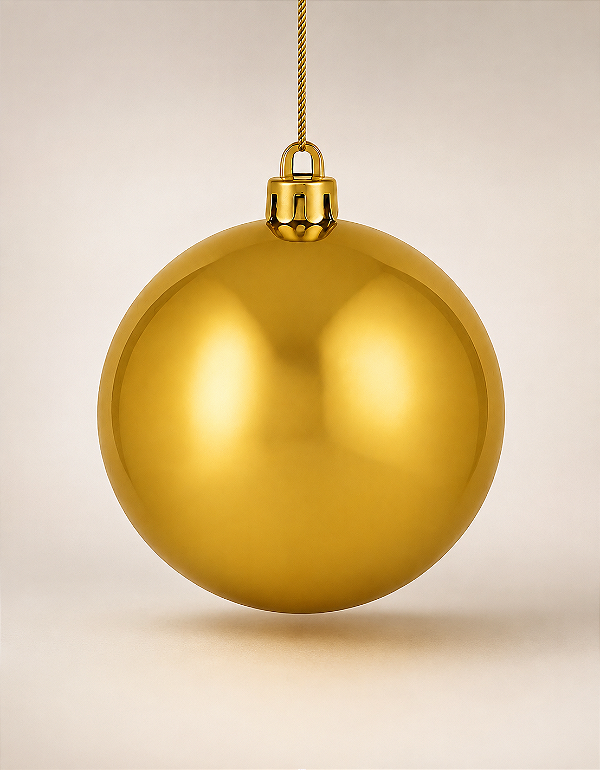 Bola de Natal Dourada 15cm Brilhante