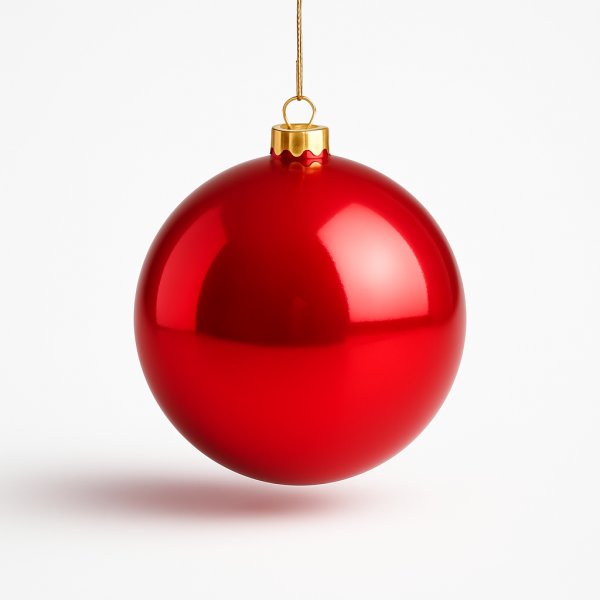 Bola de Natal Brilhante Vermelha 12cm