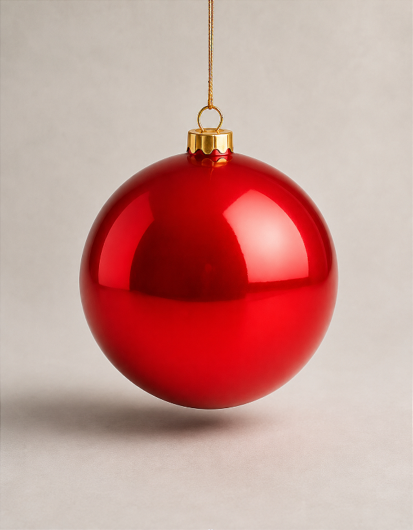 Bola de Natal Vermelha 15cm Brilhante