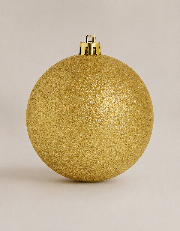 Bola de Natal Dourada 12cm Glitter