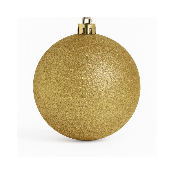 Bola de Natal Glitter Dourada 12cm