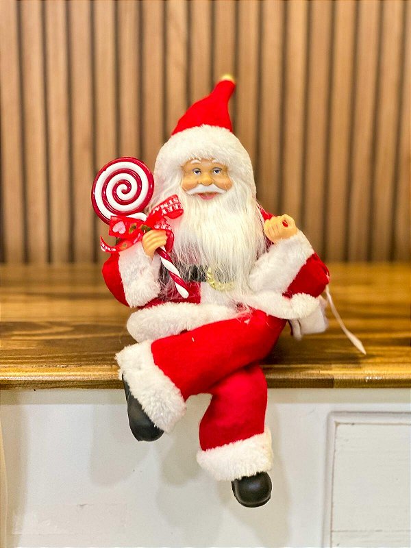 Papai Noel Vermelho Sentado Lollipop 30cm