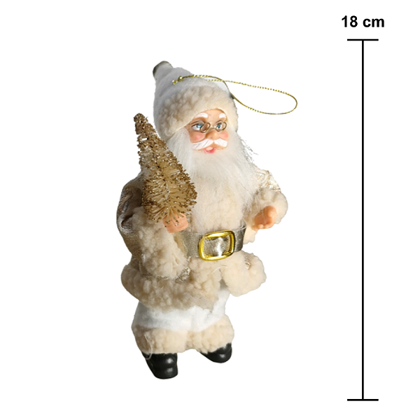 Papai Noel Casaco Bege 18cm