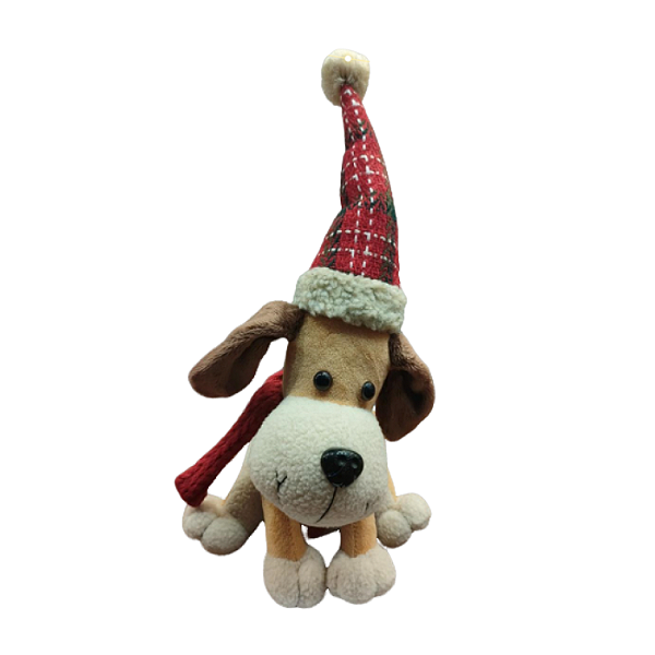 Cachorro com Gorro Quadriculado