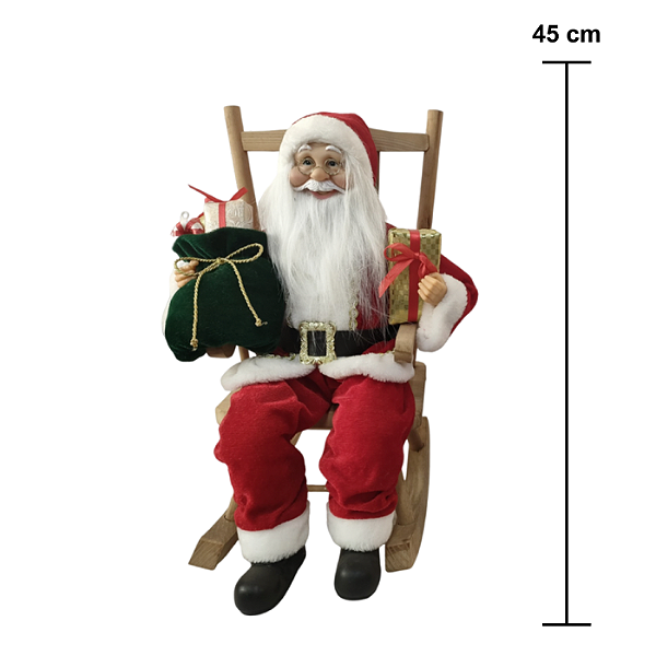 Papai Noel na Cadeira de Balanço 45cm