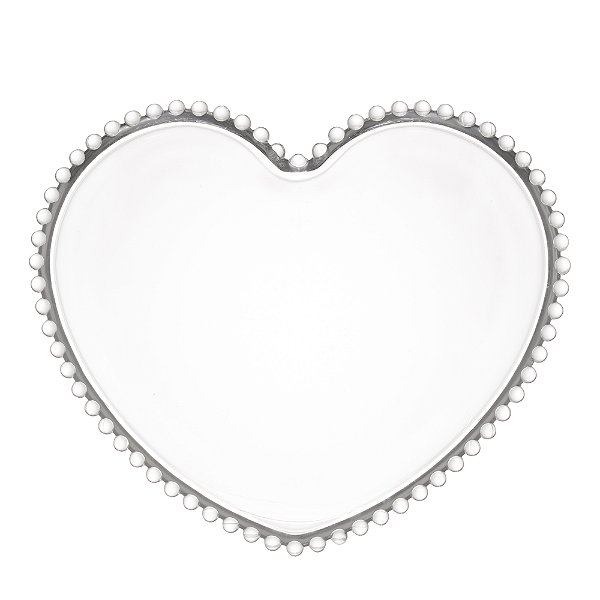 Prato de Cristal Coração Pearl 25cm x 22cm x 2cm - Wolff