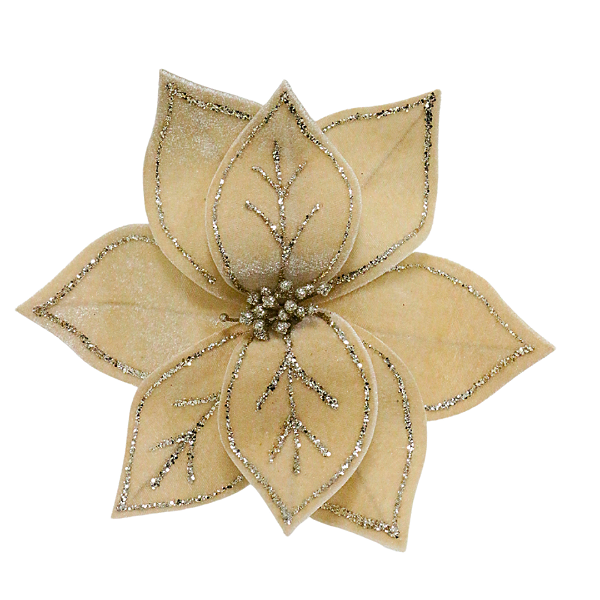 Flor Natalina 8 Petalas Dourado