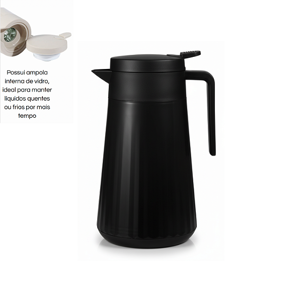 Garrafa Termica 1L Classic Cor Preta