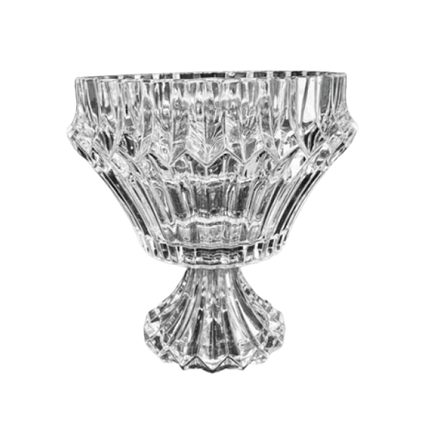 Vaso Decorativo Cristal Lapidado com Pé 24x20