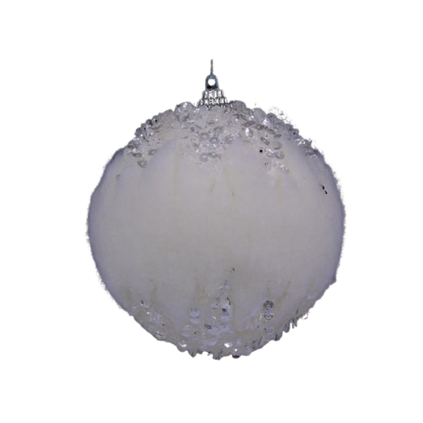 Conjunto 2 Bolas de Natal 10cm Decorada Neve