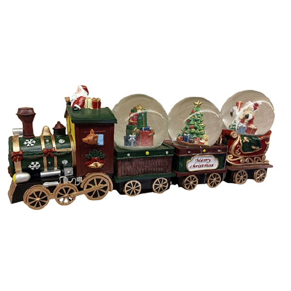 Papai Noel Trenzinho Luz e Musica 17x10 5x17cm