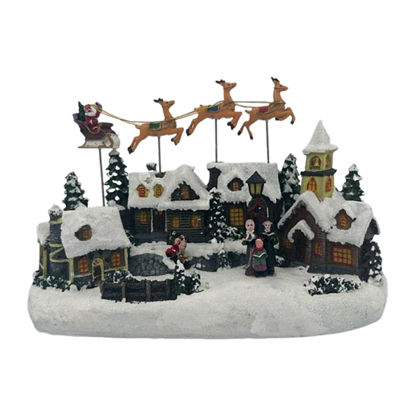 Vila Natalina Papai Noel no Treno 23cm