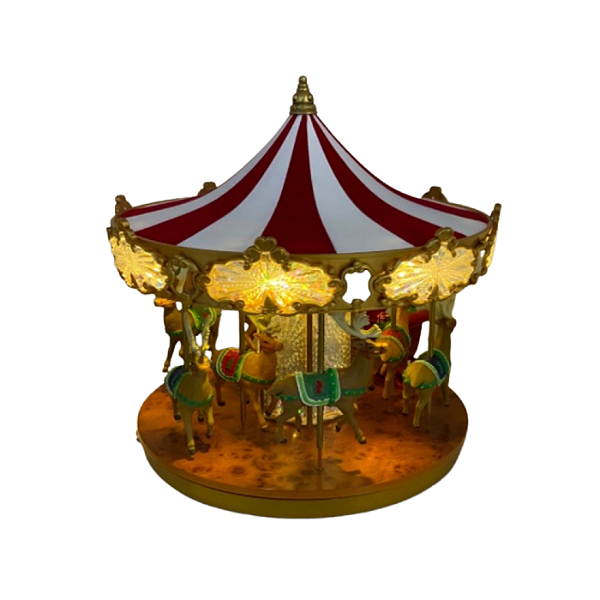 Mini Carrossel de Natal 10x10x14cm