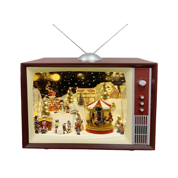 TV com Cenario Natalino 37x23x45cm