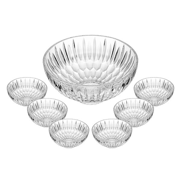 Conjunto 7 Peças para Sobremesa de Vidro Raios - Wolff