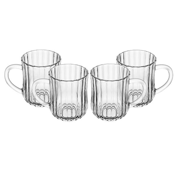 Conjunto 4 Canecas de Vidro Classic 210ml - Wolff