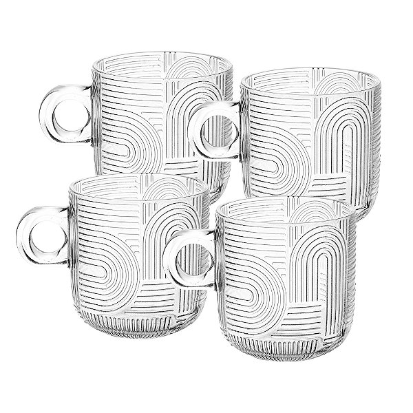 Conjunto 4 Xícaras de Vidro Frankfurt 220ml - Wolff