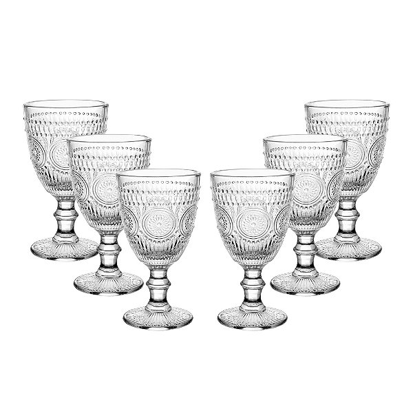 Conjunto 6 Taças de Vidro Mandala 320ml - Wolff