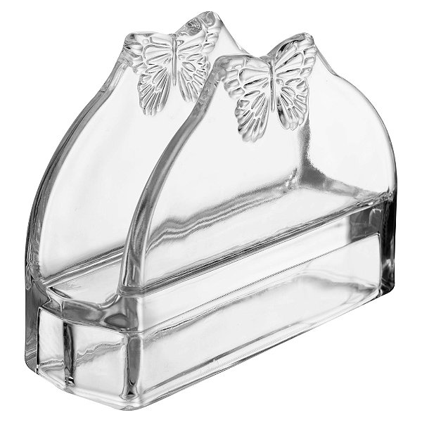 Porta Guardanapos de Vidro Butterfly 13cm x 4cm x 9cm - Wolff