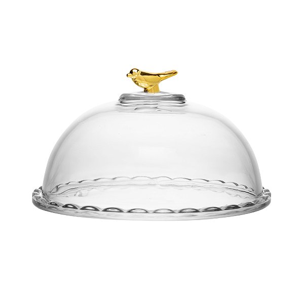 Queijeira Golden Bird 20cm com Tampa Cristal Ecológico - Wolff