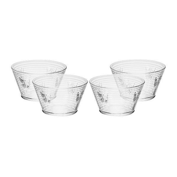 Conjunto 4 Bowls Lines Butterfly 10,5cm x 7cm x 6cm Vidro - Wolff