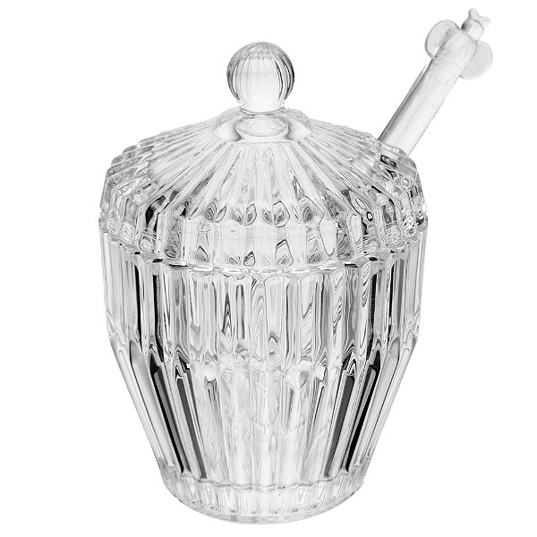 Meleira com Pegador e Tampa Império 8cm x 8cm x 11cm Cristal Ecológico - Wolff