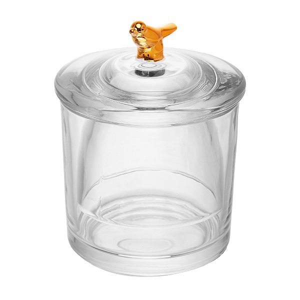 Manteigueira Francesa Golden Bird 9,5cm x 9,5cm x 11cm Cristal Ecológico - Wolff