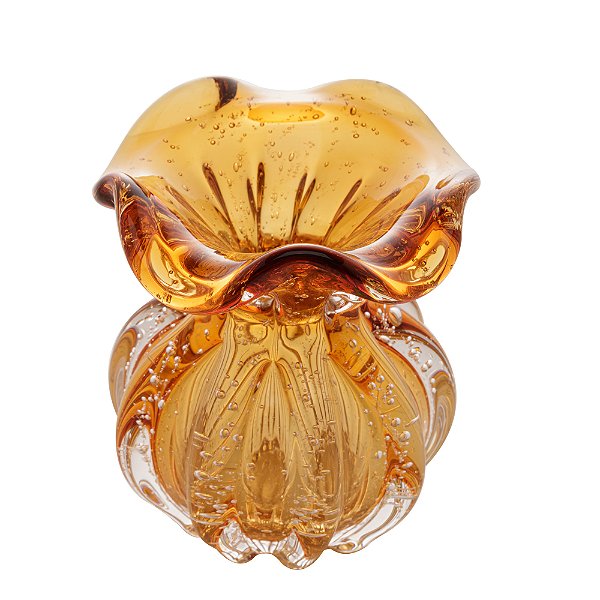 Vaso de Vidro Italy Âmbar 10cm x 11cm - Wolff