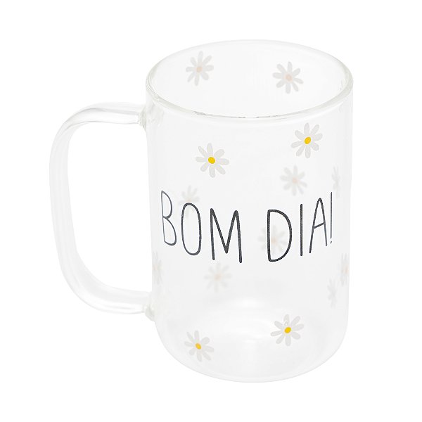 Conjunto 2 Canecas de Vidro Borossilicato Bom Dia 280ml - Wolff