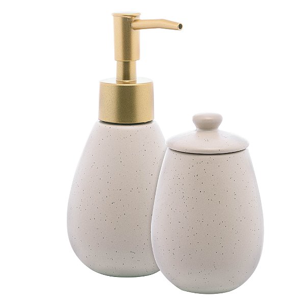 Conjunto 2 Peças para Banheiro de Cerâmica Granilite Nude - Wolff