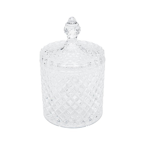 Potiche Decorativo de Cristal com Tampa Litt 8,5cm x 8,5cm x 13,5cm - Wolff