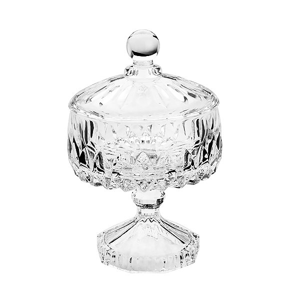 Potiche Decorativo de Cristal com Pé Louise 11cm x 18cm - Wolff