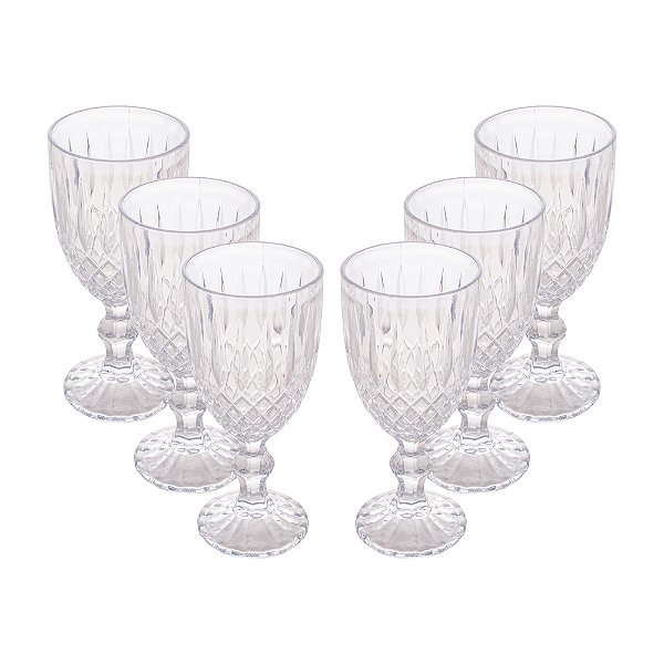 Conjunto 6 Taças de Água De Vidro Greek 320ml - Wolff