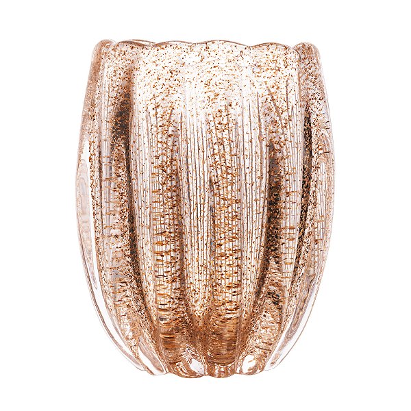 Vaso de Vidro Italy Dourado 11cm x 10cm x 13cm - Wolff