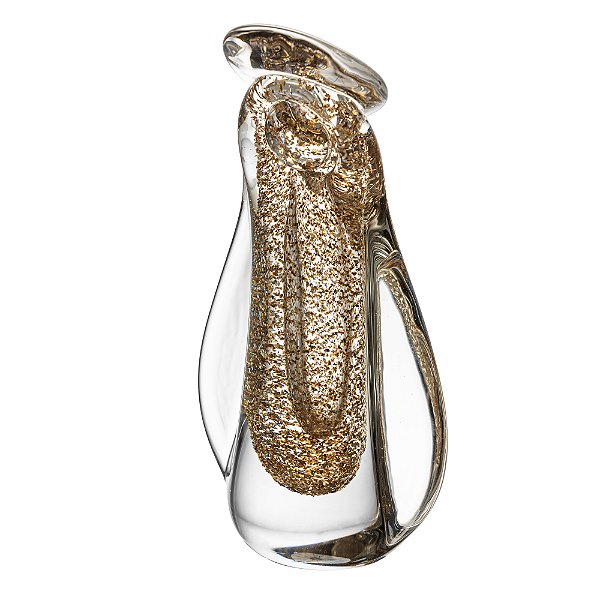 Figura Decorativa Nossa Senhora 12cm x 7cm x 21cm Transparente e Dourado Vidro - Wolff