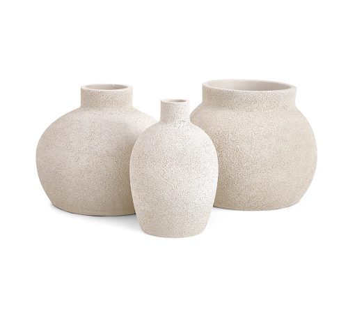 Conjunto 3 Minivasos em Poliresina Bege - Mart