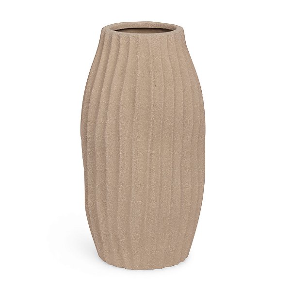 Vaso Decorativo em Cerâmica Bege 33cm - Mart
