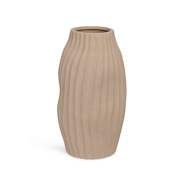 Vaso Decorativo em Cerâmica Bege 42cm - Mart