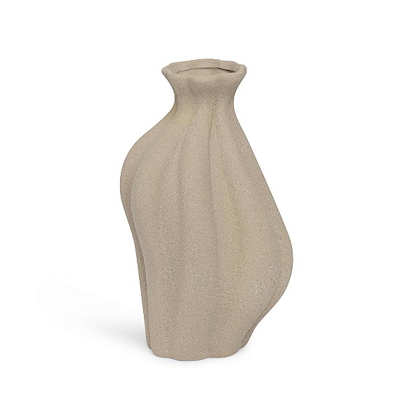 Vaso Decorativo em Cerâmica Bege 28cm - Mart