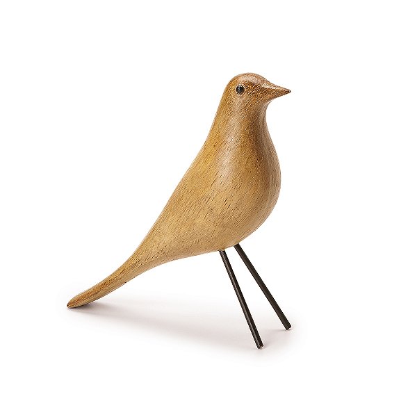 Escultura Passaro em Poliresina Madeira 22cm - Mart